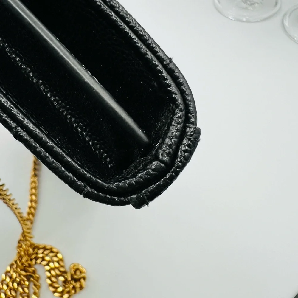Saint Laurent Black Leather Cassandra Bag with Gold Chain w/ Dust Bag and Box - Picture 14 of 15